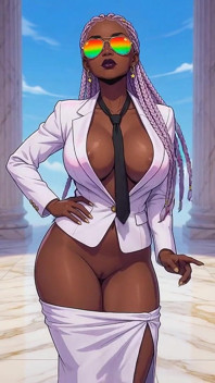 Big Breast Executive Ebony Babe with a Tight Black Ass Bald Pussy