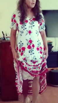 White Flowery Print Dress