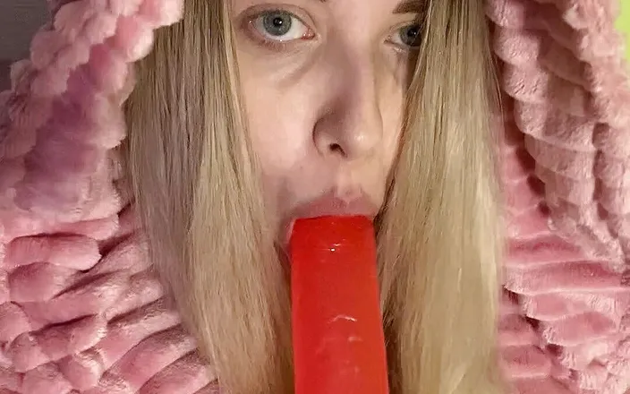 My bf cuckold: Girl in cute outfit suck dildo
