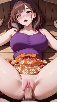 Si cantik hentai toket besar lagi asik goyangin kontol di teras tropis - sampai becek!