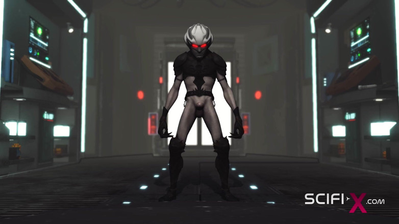 SciFi-X: Гарячий секс в науково-фантастичній лабораторії. Сексуальну дівчину трахає монстр з Андроїд
