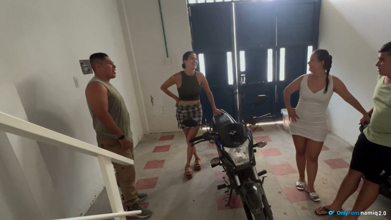 Roxxan: Beautiful Latinas Having Sex in a Motorcycle Parking Area; Sex...