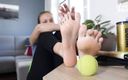 Czech Soles - foot fetish content: Relaxing her sweaty feet after a tennis match