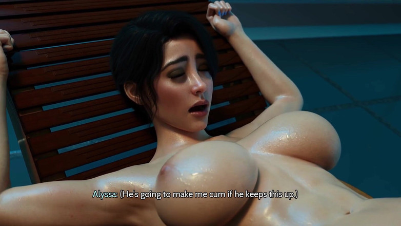 Hot sex game: プールでチンポをしゃぶる魅惑的なスイマー