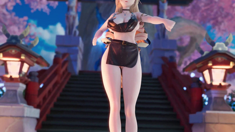 MikuMotion: [mmd] 幽兰黛尔-shake It 大奶晃动小穴露出