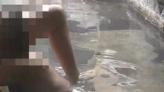 Mature Couple at Hot Spring Inn, Outdoor Cunnilingus, Blowjob