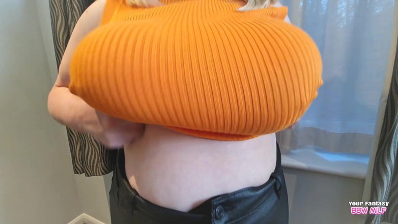 BBW_Wife: Mijn grote tieten morsen overal (eigengemaakte natuurlijke Bigtits rijpe tante bbw_wife)