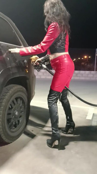Tanken in Leder Und Boots