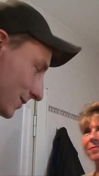 Horny MILF Watching Two Young Pigs Fuck