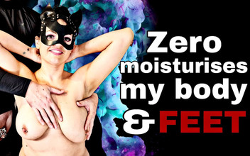 Training Zero: Zero Moisturises cơ thể và bàn chân nô lệ femdom