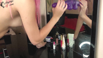 AnGelya G: Hot girl sensual masturbate pussy sex toy - homemade