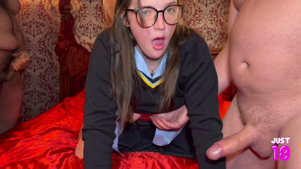 Just 18: Teen Amy Creampie Gangbang college Uniform