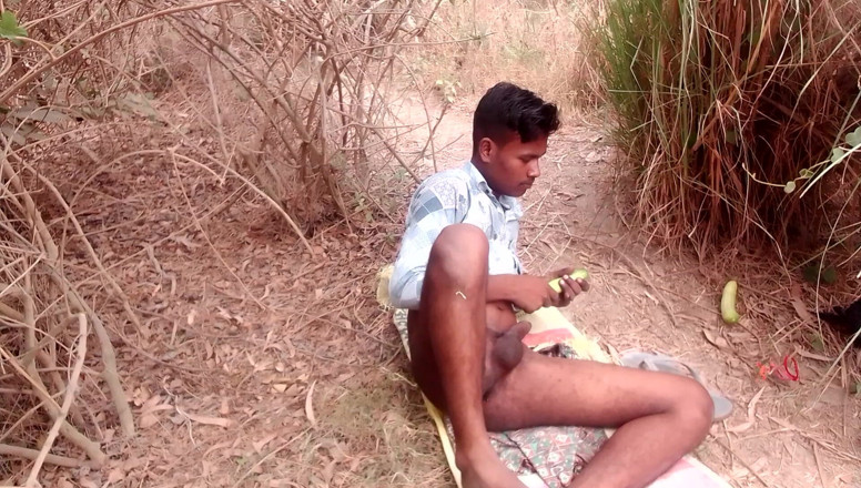 Hotdick_rohit: Desi Teen Boy Ass Fucking with a Big Cucumber Like...