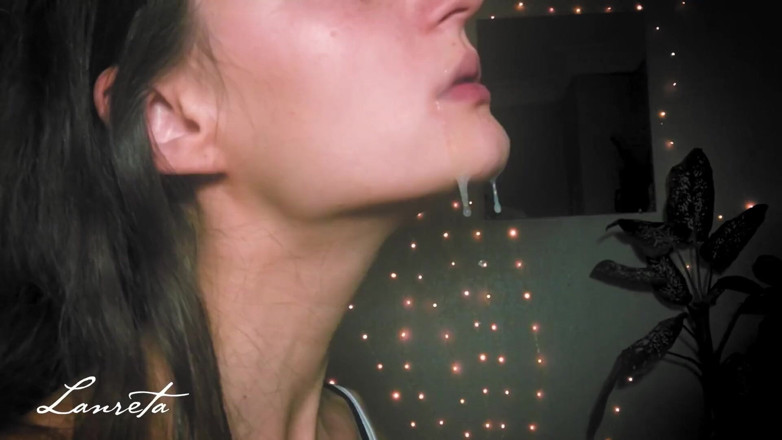 Lanreta: Enthusiastic close up blowjob w/ throbbing cum in mouth - pulsating...