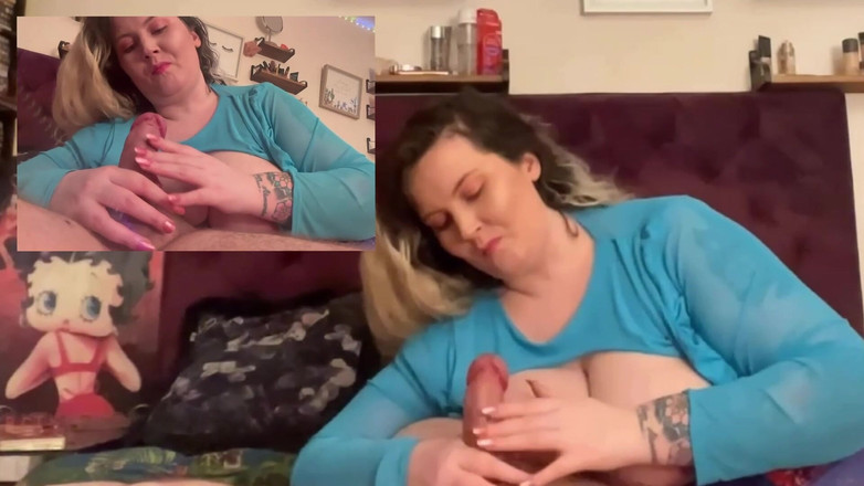 MissFFW: BBW rider kuk och sedan runkar honom till enorma cumshot