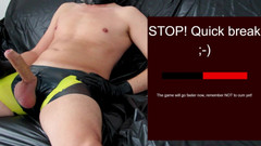 Feti1308: Edging Game in Latex Shorts and Rubber Gloves