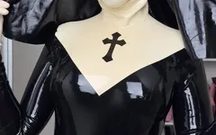 Latex Nun Miss Fetilicious Getting Ready for Service