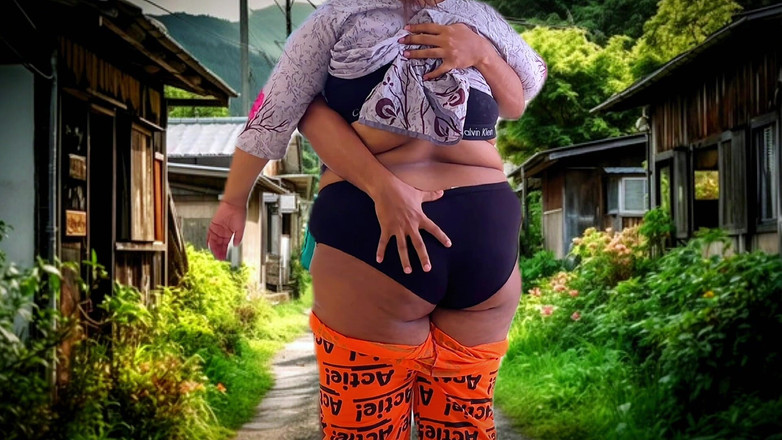 Aria Mia: 私のムラムラした継母は私から性交したい、そして家の近くの村の道路に毛布を敷き、性交は彼女を喜ばせた - 屋外ジャングルセックス