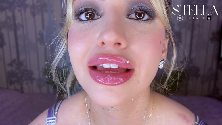 Stellafatale: Labios fetiche brillante brillo provoca con mis labios regordetes