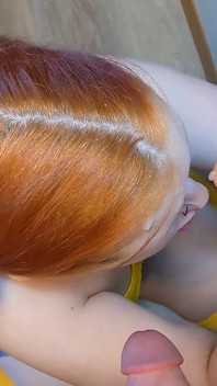 Double Facial for Innocent Redhead