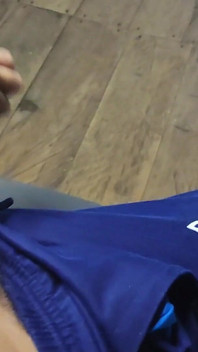 Man Jerks off a Big Load in His Sweatpants After Doing His Morning Exercise