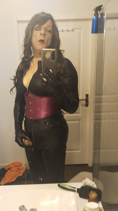 Madame Penelope studio: Handjob in Leather Jumpsuit