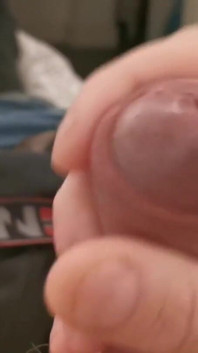 Stepdaddy with Cockring Solo Masturbate in Bed