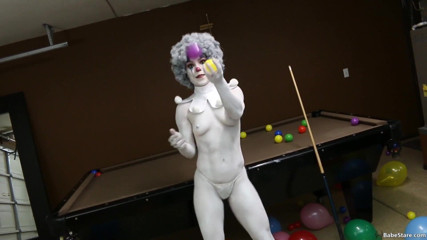 Babe Stare: Tia Is Nude And Painted As A Clown