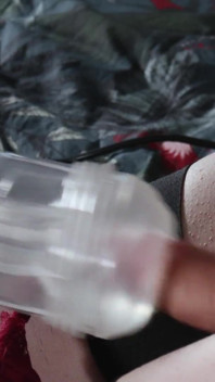 Milking my cock with the fuckmachine