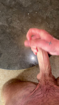 John North Bursts His Huge Load Over His Coffee Table
