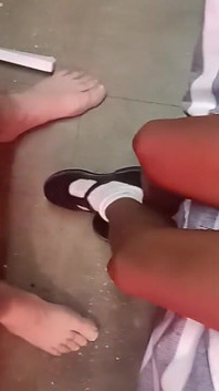White Hunk Jack off to Students Sexy Shoes