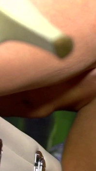 Massage with the brunette German MILF and sex reward for a good client