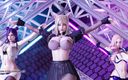 3D-Hentai Games: Twee keer - Doorbraak striptease Ahri Kaisa Seraphine competitie van legendes...