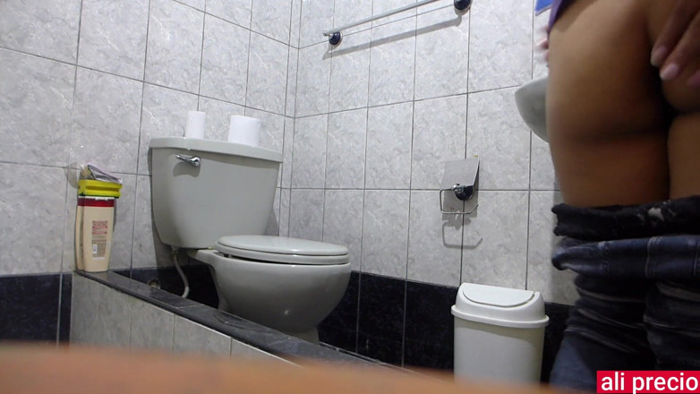 Ali Precio: Ass fucked in the bathroom, intense cumshot