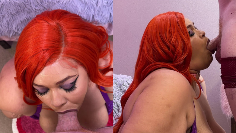 Big big cherry: Blowjob sudut pandangan pertama dan paparan sisi dwi skrin