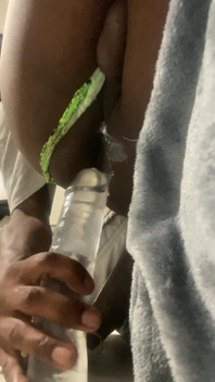 Black Solo Anal Sliding Green Jockmail Thong to the Side