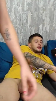Stepsisters Sucking Him for the First Time