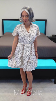 Sherry in a White Dress with Hearts
