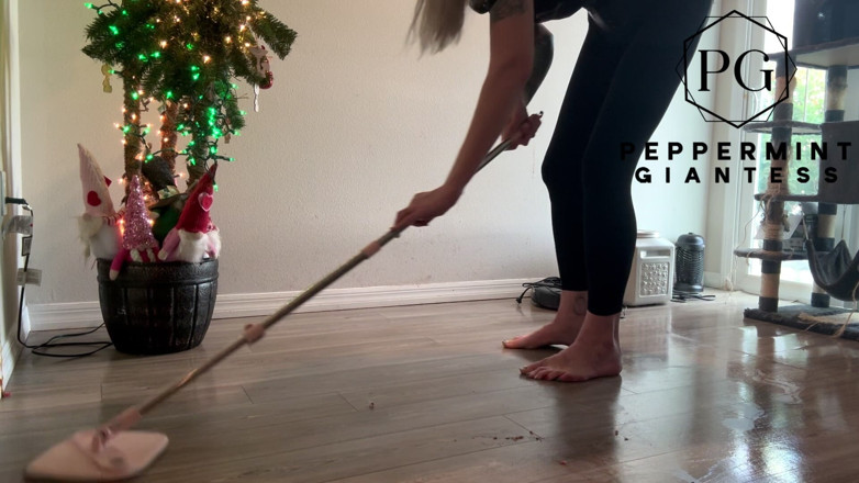 Peppermint Giantess: Fruit Crush Aftermath: Cleaning up the Juicy Floor Mess