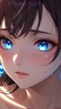 Ethereal Emotion - Ai Girl with Glowing Tears in an Intimate Close-up
