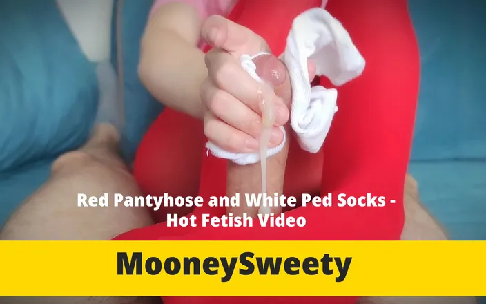 MooneySweety: Red pantyhose and white ped socks - Hot fetish video