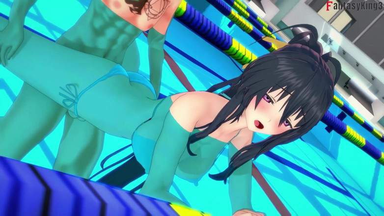 Fantasy king: Rias &amp; Akeno Thresome trong khi Phonecall và Akeno đụ trong hồ...