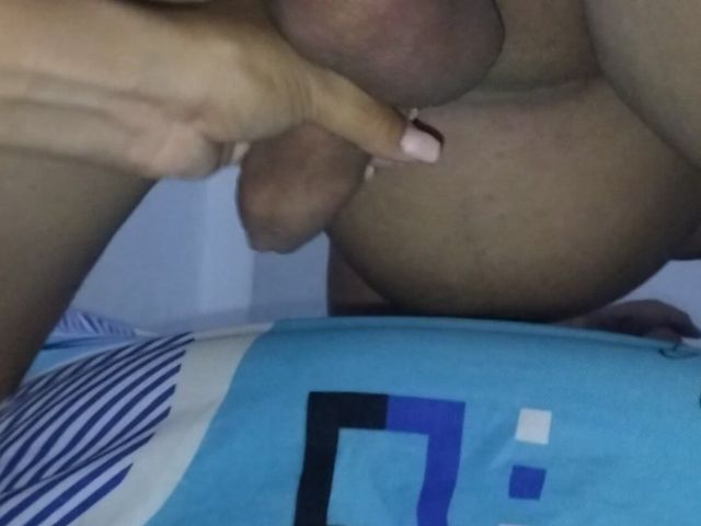 Interracial Bisexual Threesome with My Hubby Getting Anal Fucked by My Bull While I Jerk off His Cock (Angy Bisexperiences)
