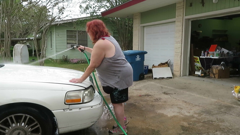 BBW nurse Vicki adventures with friends: Sexy Mature bbw redhead Nurse Vicki washes her car!