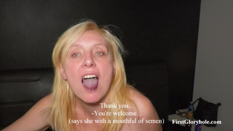 First Gloryhole: Dojrzała kobieta Lena - jej pierwsza część Gloryhole numer 1