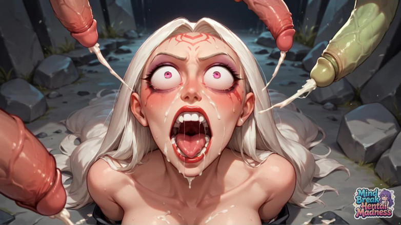 Mind Break Hentai Madness: ミルクスプレーオーガズム:ホワイトエルフの女神の心の破壊処女膜襲撃