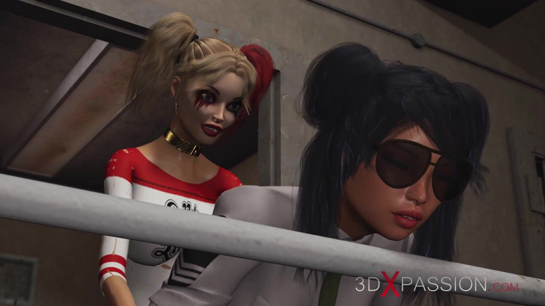 3dxpassion: Harley Quinn fode duro uma diretora da prisão com uma...