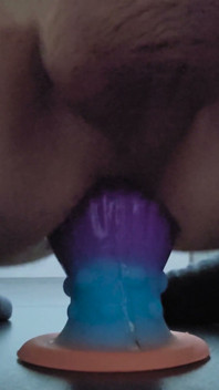 Huge Colorful Butt Plug & Stroking Extreme Stretching and Hot Masturbation!