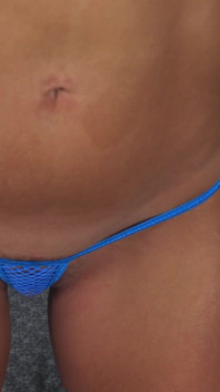 Ariel Andrews - Blue Mesh Micro Thong