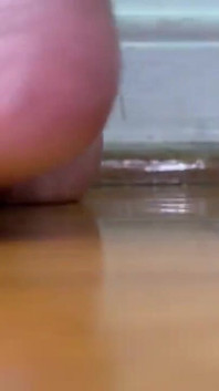 Up Close View of the Ebony Giantess’s French-pedicured Feet